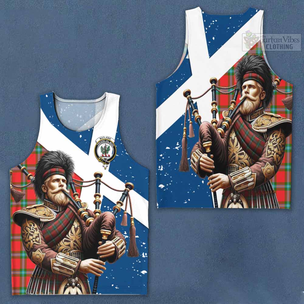 MacLaine (McLaine) Tartan Men's Tank Top with Family Crest Scottish Bagpiper Vibes