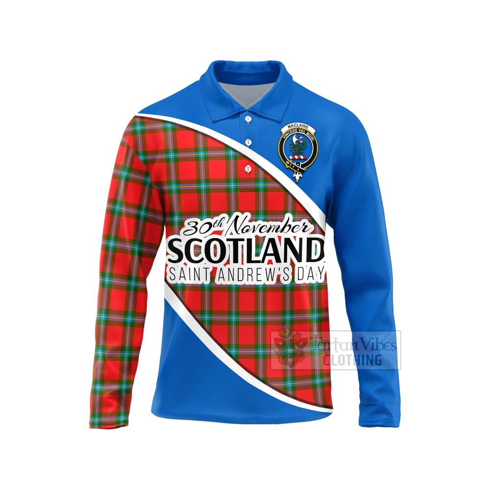 Tartan Vibes Clothing MacLaine (McLaine) Family Crest Tartan Long Sleeve Polo Shirt Celebrate Saint Andrew's Day in Style