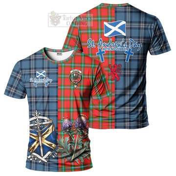 MacLaine (McLaine) Tartan T-Shirt Happy St. Andrew's Day Half Tartan Style Kid's Shirt - Tartan Vibes Clothing