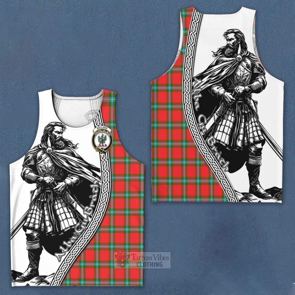 Tartan Vibes Clothing MacLaine (McLaine) Tartan Clan Crest Men's Tank Top with Highlander Warrior Celtic Style