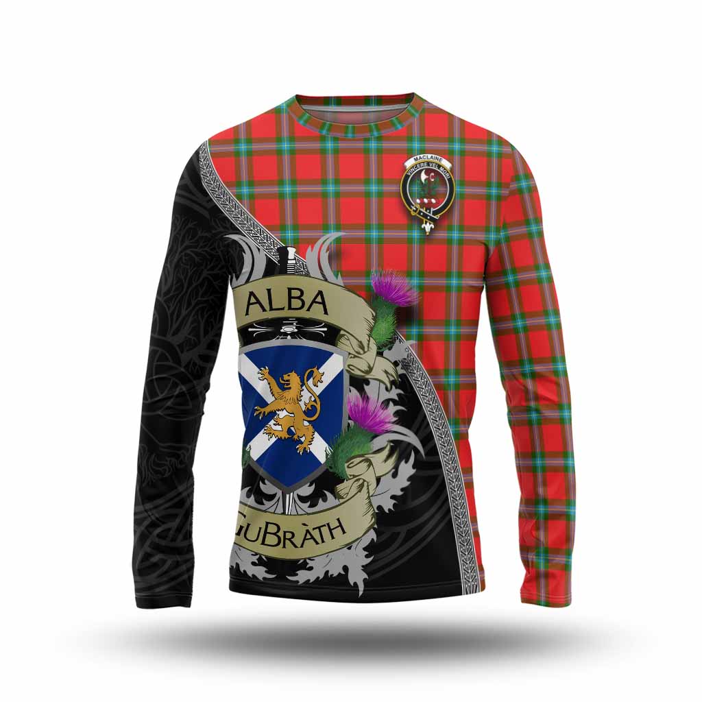 Tartan Vibes Clothing MacLaine (McLaine) Tartan Family Crest Long Sleeve T-Shirt Lion Rampant Royal Thistle Shield Celtic Inspired