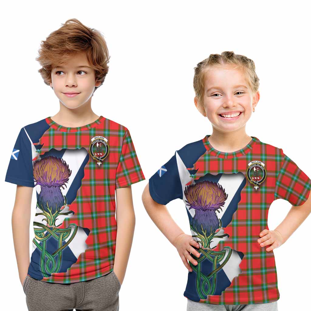 Tartan Vibes Clothing MacLaine (McLaine) Tartan Family Crest Kid T-Shirt Scottish Thistle Celtic Inspired
