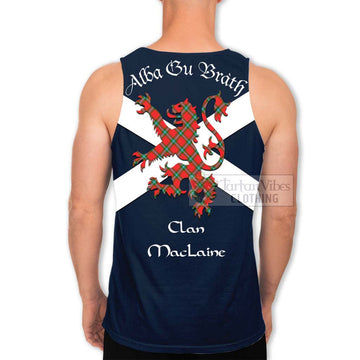 Tartan Vibes Clothing MacLaine (McLaine) Tartan Lion Rampant Men's Tank Top – Proudly Display Your Heritage with Alba Gu Brath and Clan Name