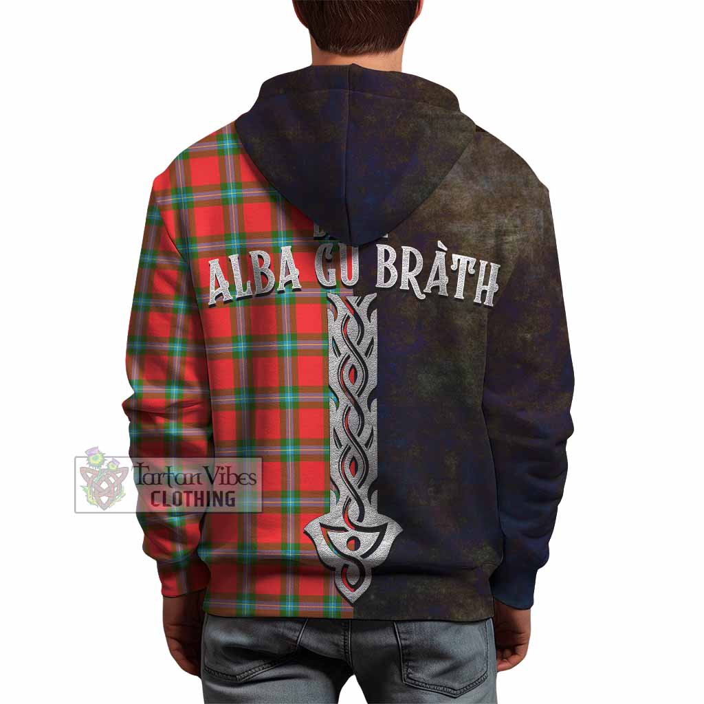 Tartan Vibes Clothing MacLaine (McLaine) Tartan Family Crest Hoodie Alba Gu Brath Be Brave Lion Ancient Style
