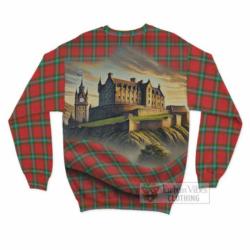 Tartan Vibes Clothing MacLaine (McLaine) Tartan Family Crest Sweatshirt with Scottish Ancient Castle Style