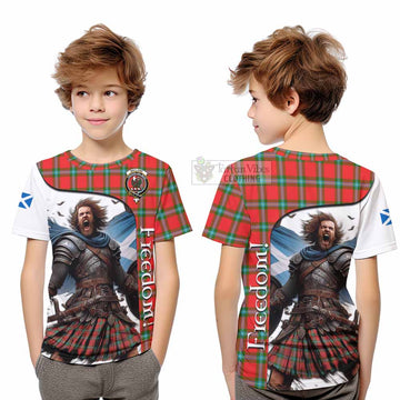 Tartan Vibes Clothing MacLaine (McLaine) Crest Tartan Kid T-Shirt Inspired by the Freedom of Scottish Warrior