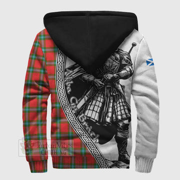 Tartan Vibes Clothing MacLaine (McLaine) Tartan Clan Crest Sherpa Hoodie with Highlander Warrior Celtic Style