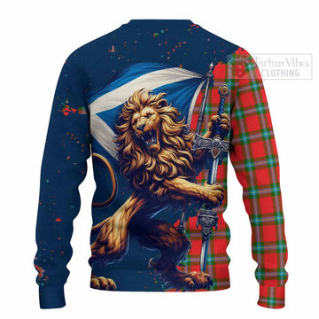 Tartan Vibes Clothing MacLaine (McLaine) Tartan Family Crest Knitted Sweater with Scottish Majestic Lion