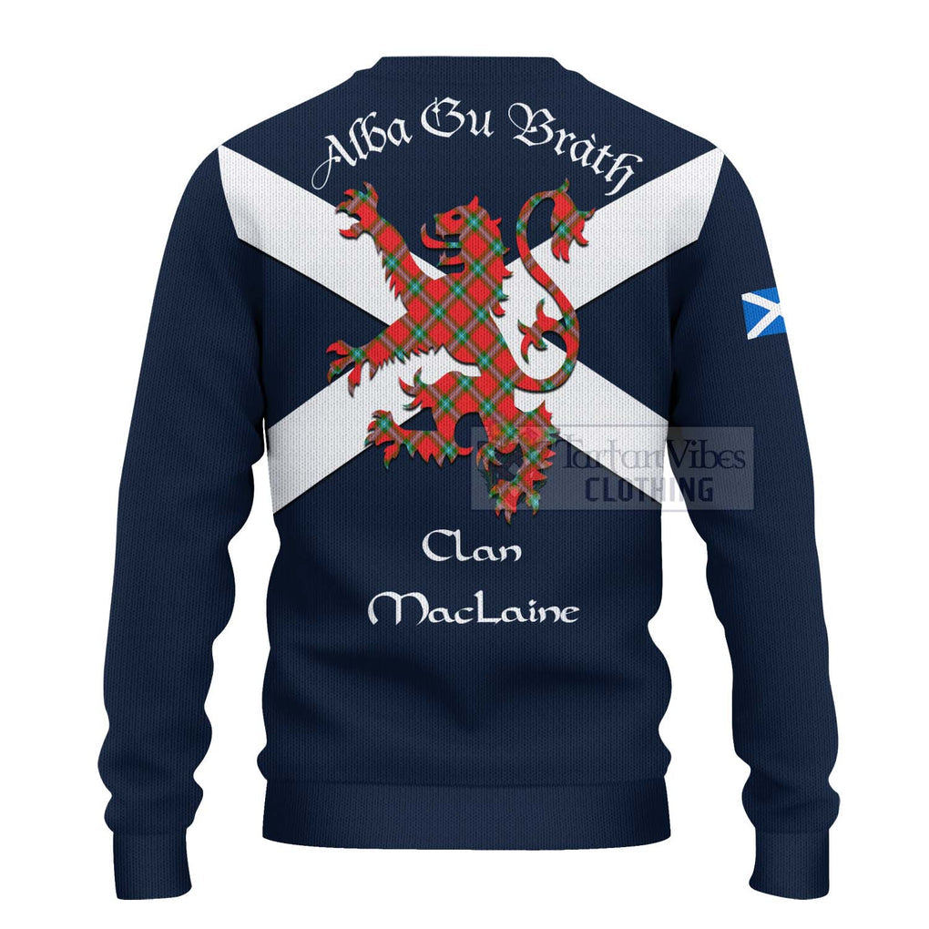 Tartan Vibes Clothing MacLaine (McLaine) Tartan Lion Rampant Knitted Sweater – Proudly Display Your Heritage with Alba Gu Brath and Clan Name