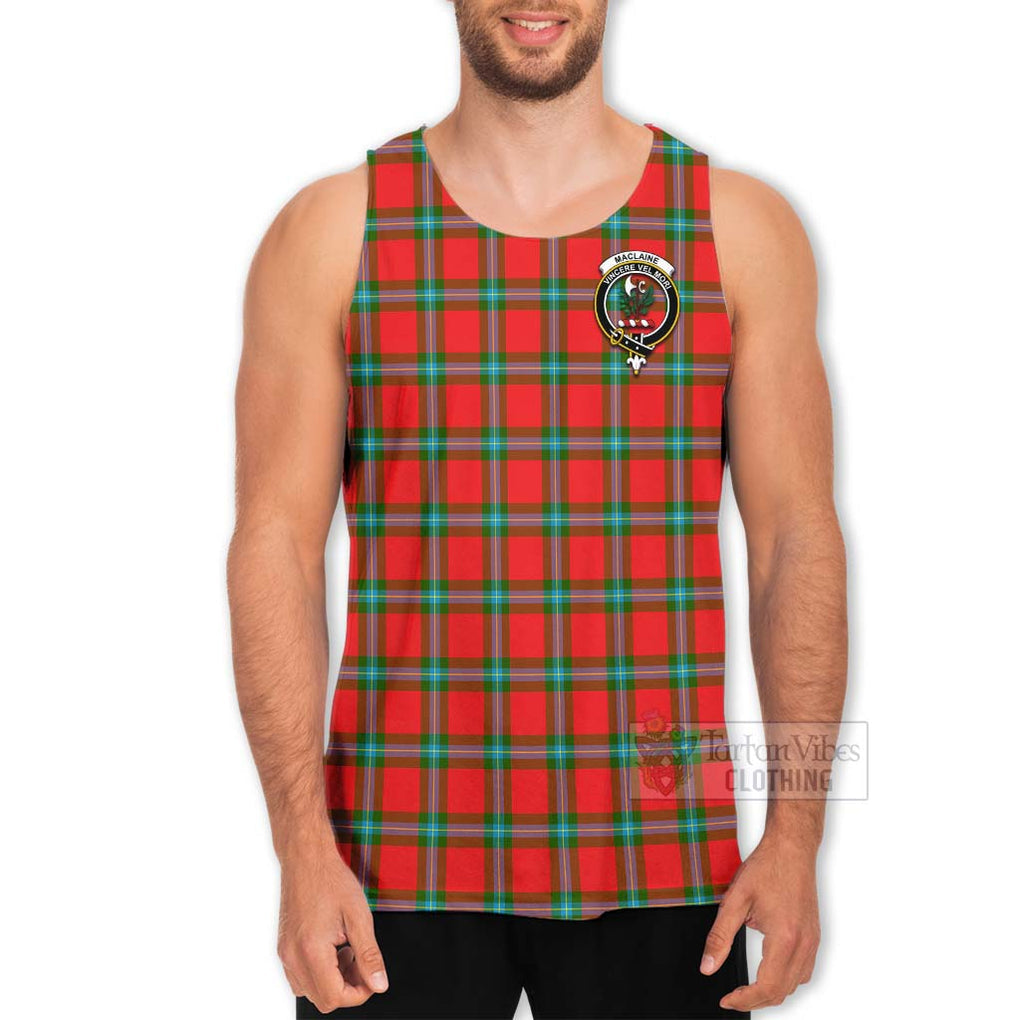 Tartan Vibes Clothing MacLaine (McLaine) Tartan Men's Tank Top with Family Crest Celtic Skull Style