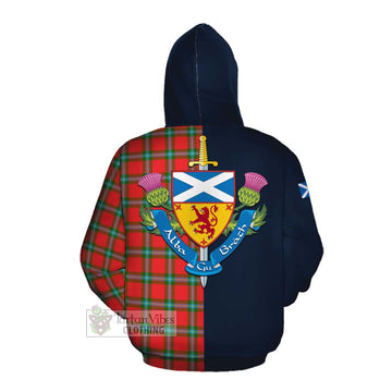 Tartan Vibes Clothing MacLaine (McLaine) Tartan Cotton Hoodie Alba with Scottish Lion Royal Arm Half Style
