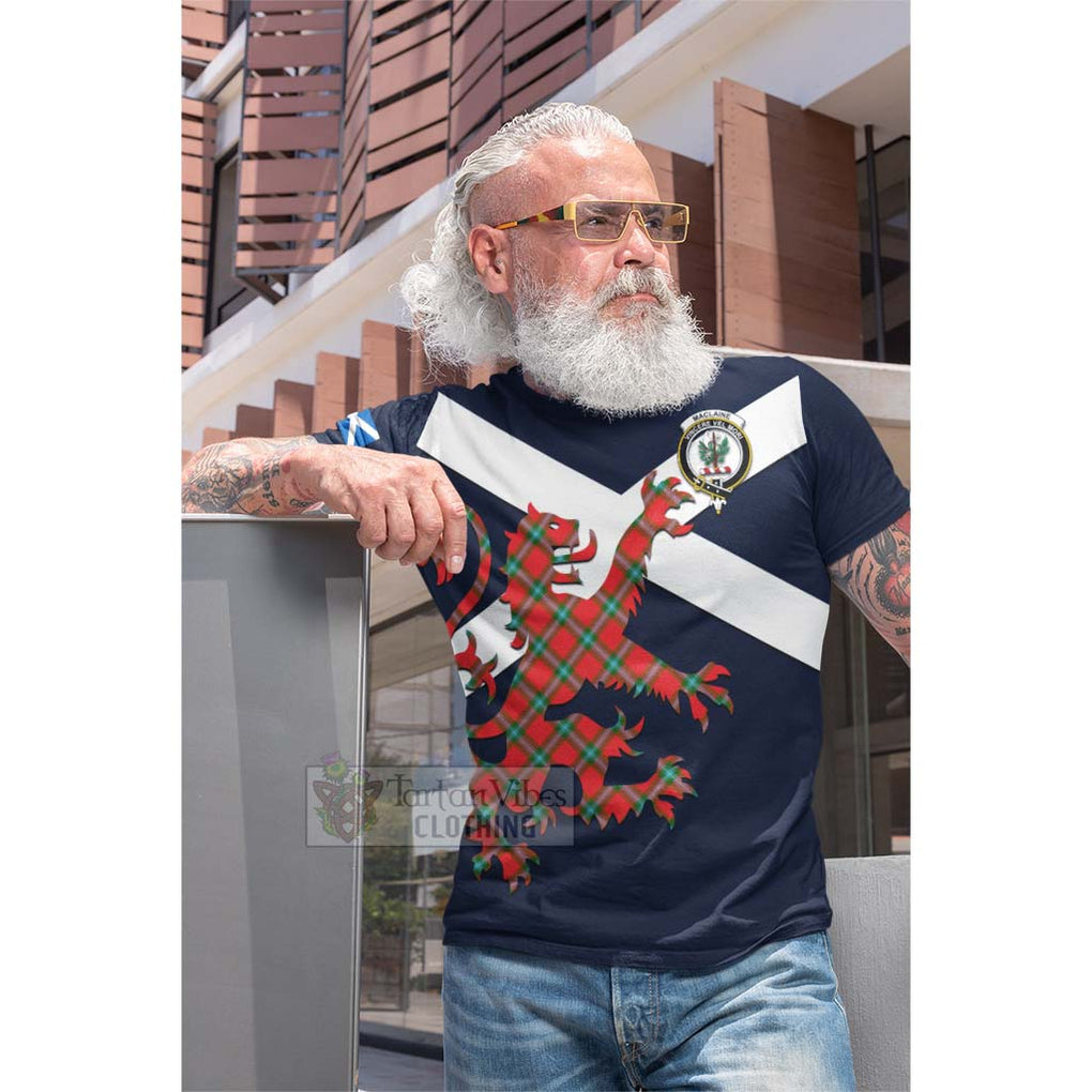Tartan Vibes Clothing MacLaine (McLaine) Tartan Lion Rampant Cotton T-shirt – Proudly Display Your Heritage with Alba Gu Brath and Clan Name