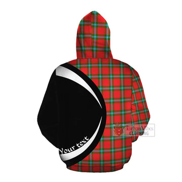 Tartan Vibes Clothing MacLaine (McLaine) Tartan Cotton Hoodie with Family Crest Circle Style