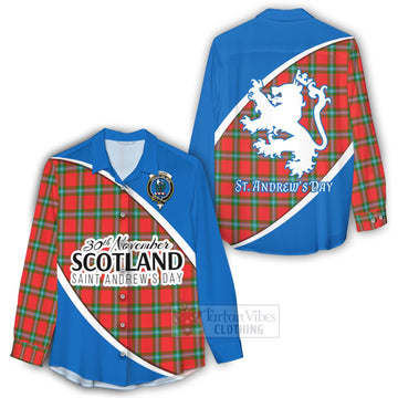 Tartan Vibes Clothing MacLaine (McLaine) Family Crest Tartan Women's Casual Shirt Celebrate Saint Andrew's Day in Style