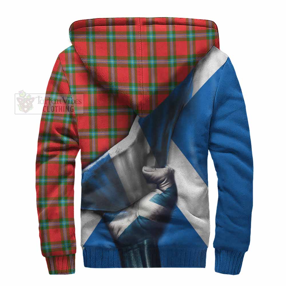 Tartan Vibes Clothing MacLaine (McLaine) Tartan Sherpa Hoodie with Family Crest Scotland Patriotic Style
