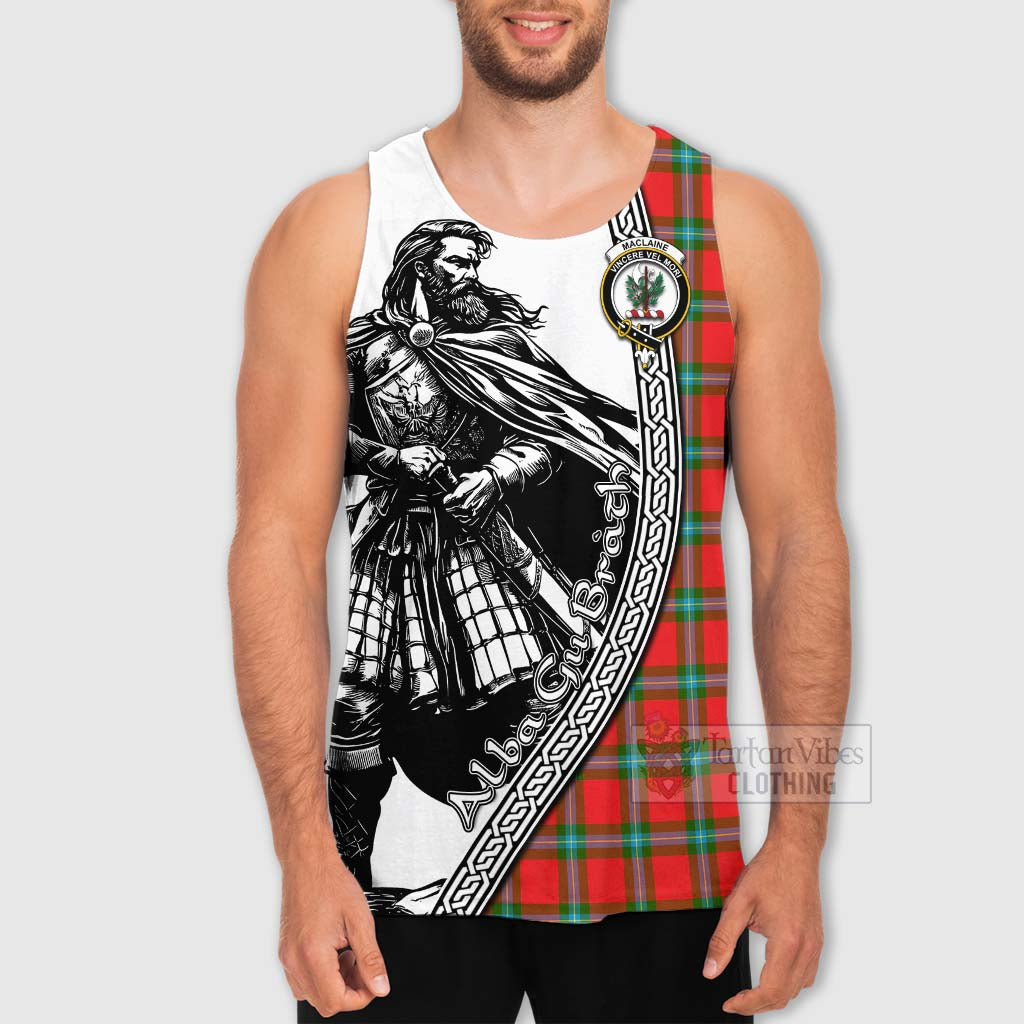 Tartan Vibes Clothing MacLaine (McLaine) Tartan Clan Crest Men's Tank Top with Highlander Warrior Celtic Style