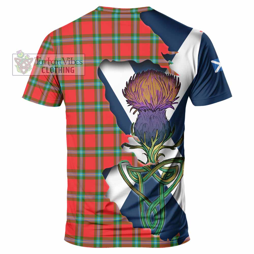 Tartan Vibes Clothing MacLaine (McLaine) Tartan Family Crest T-Shirt Scottish Thistle Celtic Inspired