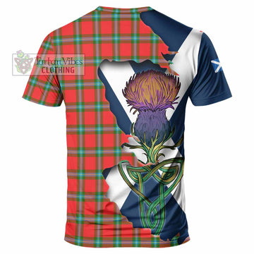 Tartan Vibes Clothing MacLaine (McLaine) Tartan Family Crest T-Shirt Scottish Thistle Celtic Inspired