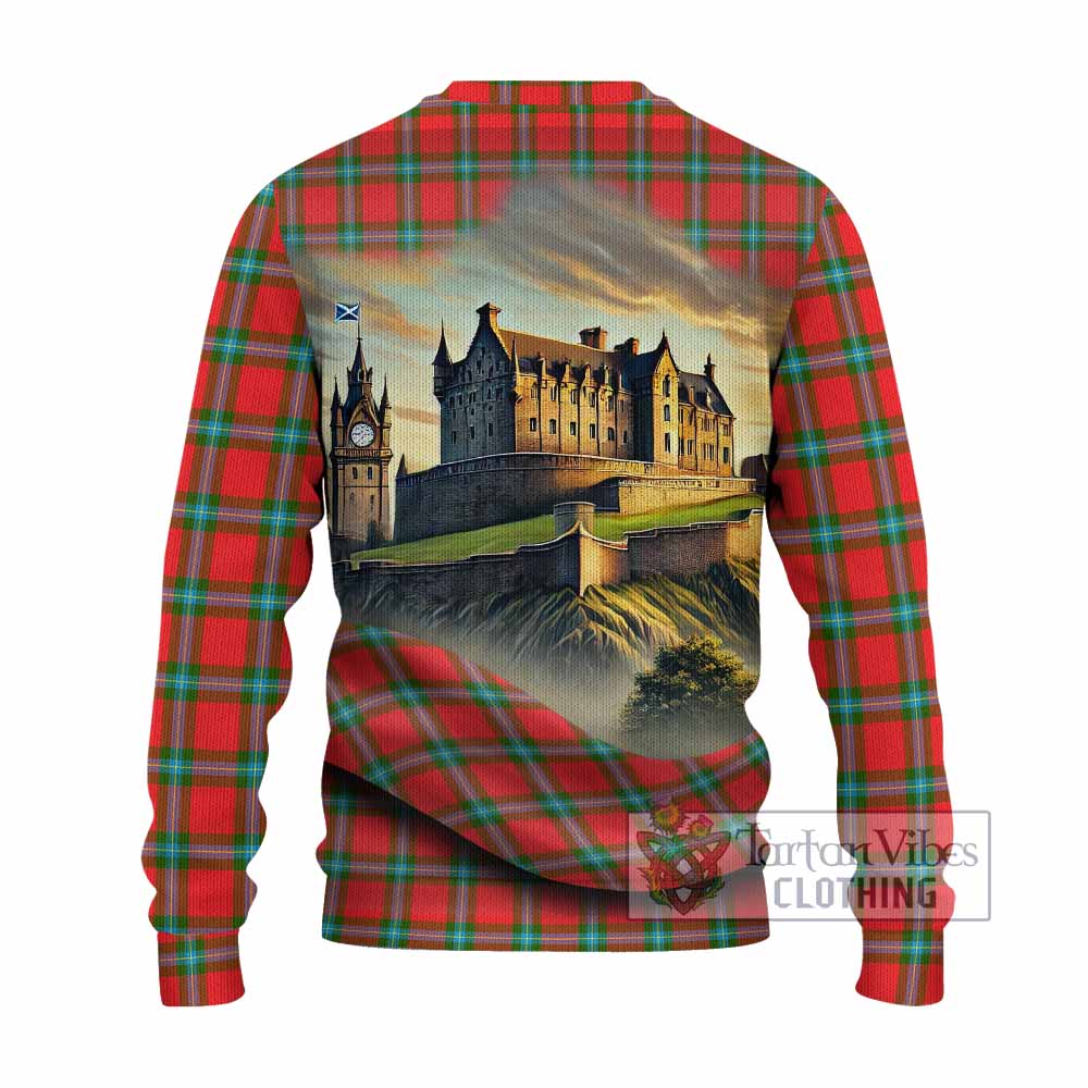 Tartan Vibes Clothing MacLaine (McLaine) Tartan Family Crest Knitted Sweater with Scottish Ancient Castle Style