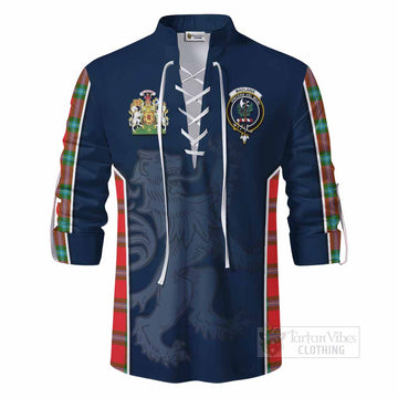 Tartan Vibes Clothing MacLaine (McLaine) Tartan Ghillie Kilt Shirt with Family Crest and Lion Rampant Vibes Sport Style