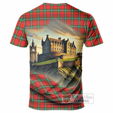 Tartan Vibes Clothing MacLaine (McLaine) Tartan Family Crest T-Shirt with Scottish Ancient Castle Stype