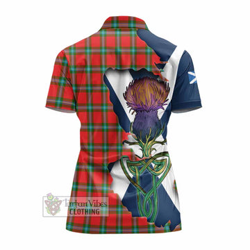 MacLaine (McLaine) Tartan Family Crest Women's Polo Shirt Scottish Thistle Celtic Inspired