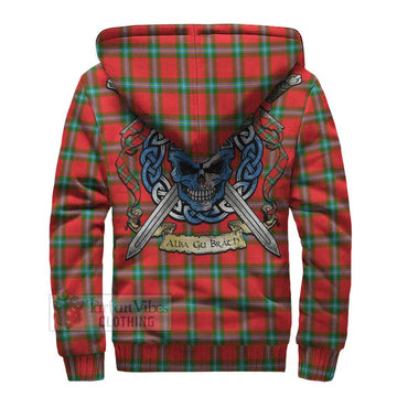 MacLaine (McLaine) Tartan Sherpa Hoodie with Family Crest Celtic Skull Style
