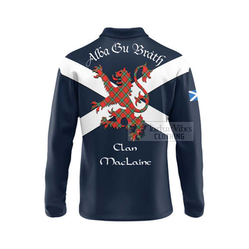 MacLaine (McLaine) Tartan Lion Rampant Long Sleeve Polo Shirt Proudly Display Your Heritage with Alba Gu Brath and Clan Name