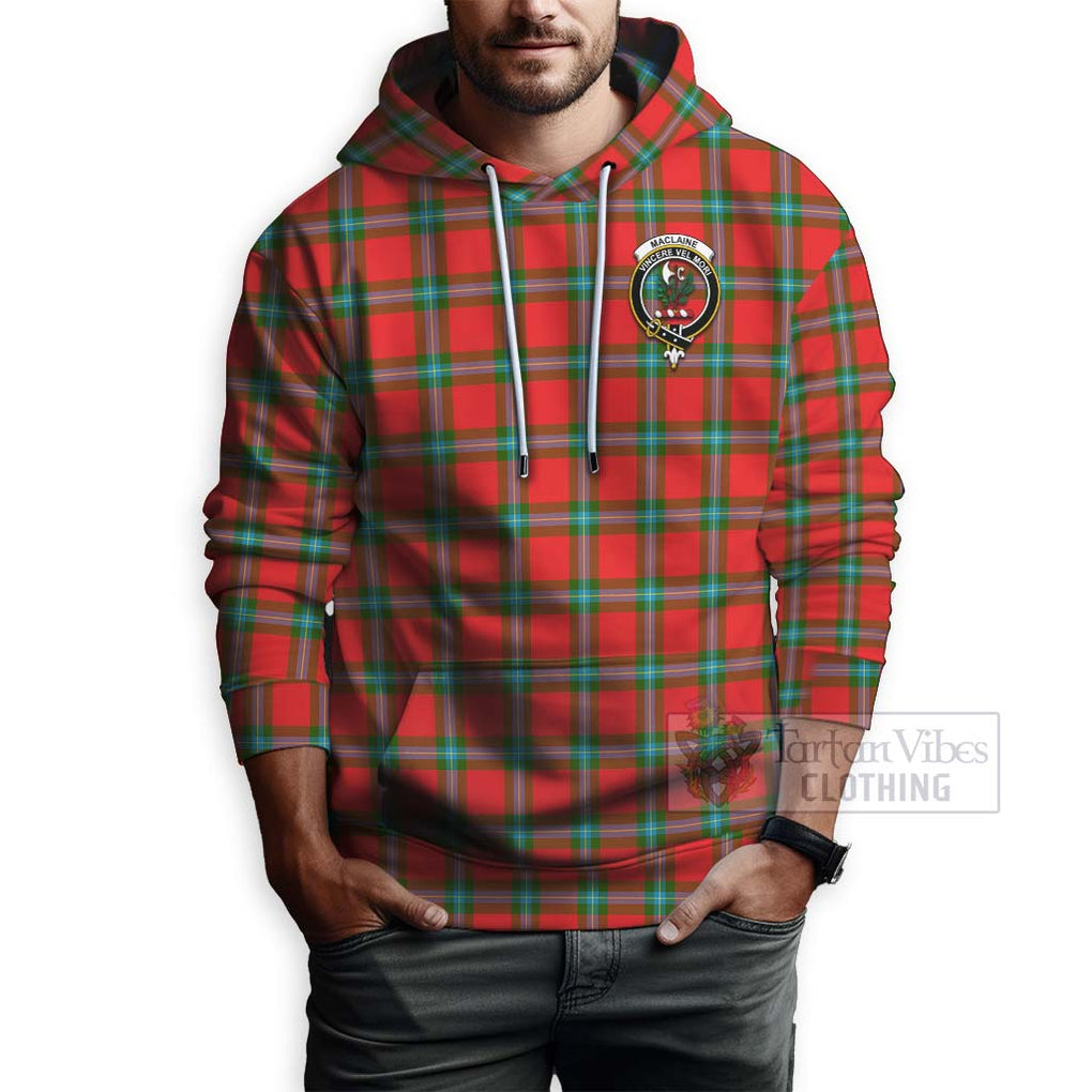 Tartan Vibes Clothing MacLaine (McLaine) Tartan Hoodie with Family Crest and Bearded Skull Holding Bottles of Whiskey