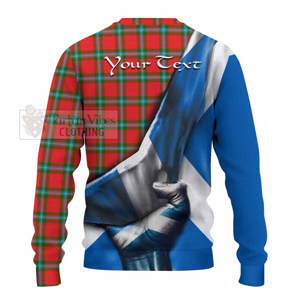 Tartan Vibes Clothing MacLaine (McLaine) Tartan Knitted Sweater with Family Crest Scotland Patriotic Style