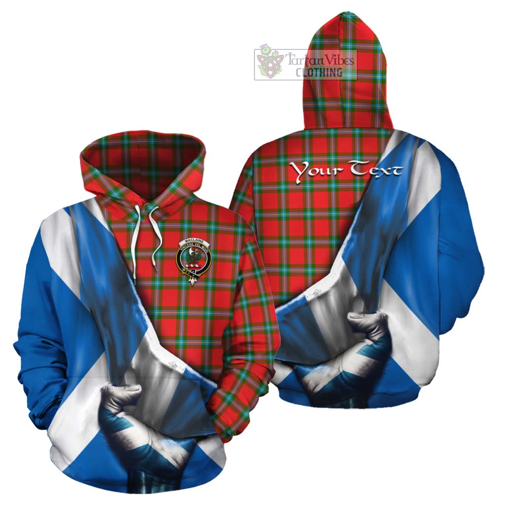 Tartan Vibes Clothing MacLaine (McLaine) Tartan Cotton Hoodie with Family Crest Scotland Patriotic Style