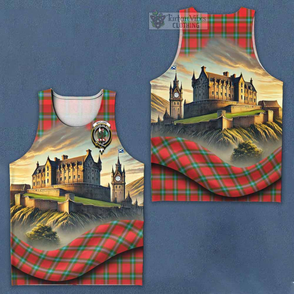 Tartan Vibes Clothing MacLaine (McLaine) Tartan Family Crest Men's Tank Top with Scottish Ancient Castle Style