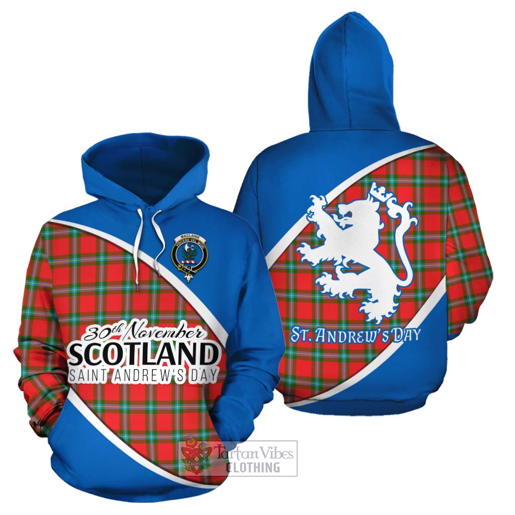 Tartan Vibes Clothing MacLaine (McLaine) Family Crest Tartan Cotton Hoodie Celebrate Saint Andrew's Day in Style