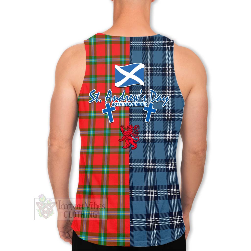 Tartan Vibes Clothing MacLaine (McLaine) Tartan Men's Tank Top Happy St. Andrew's Day Half Tartan Style