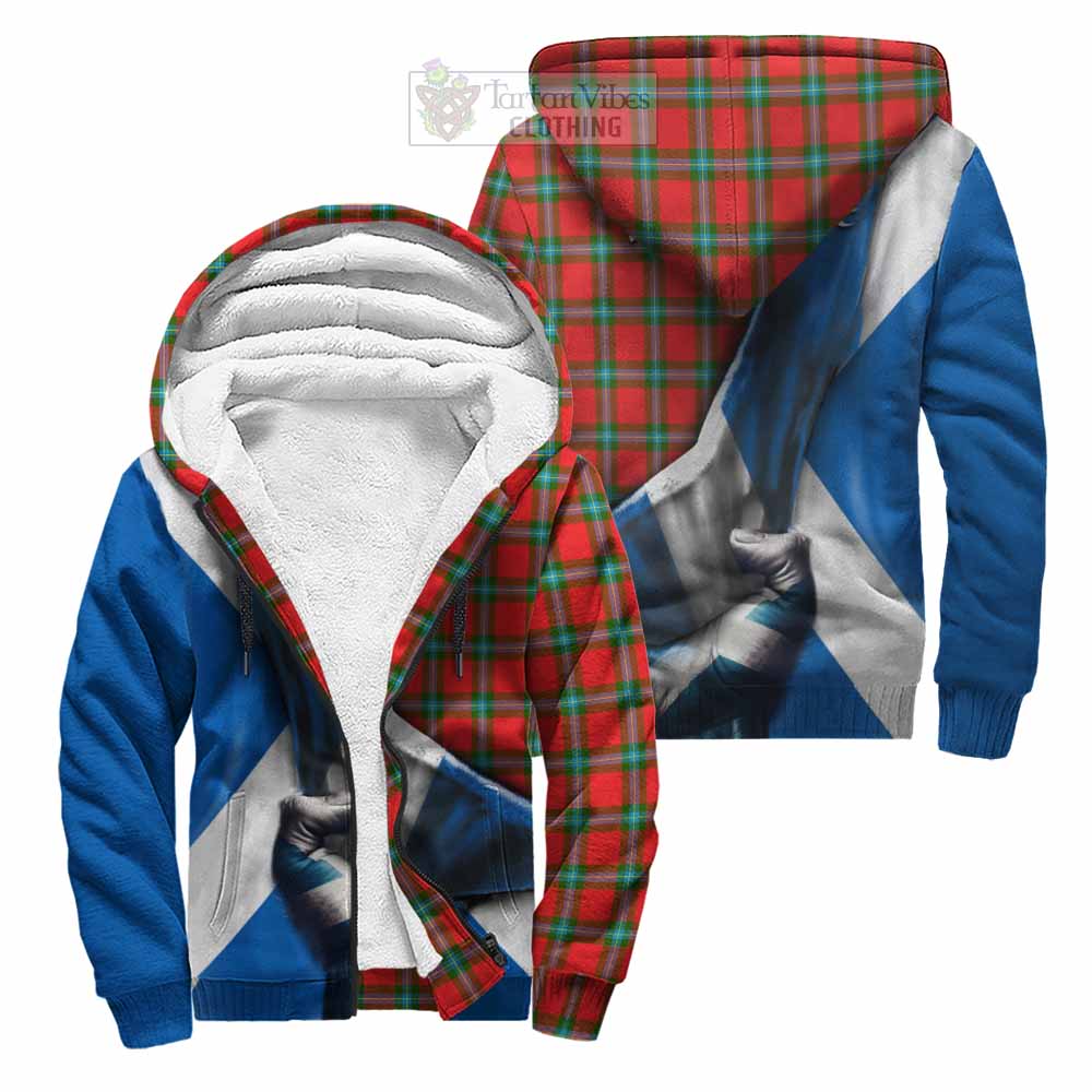 Tartan Vibes Clothing MacLaine (McLaine) Tartan Sherpa Hoodie with Family Crest Scotland Patriotic Style