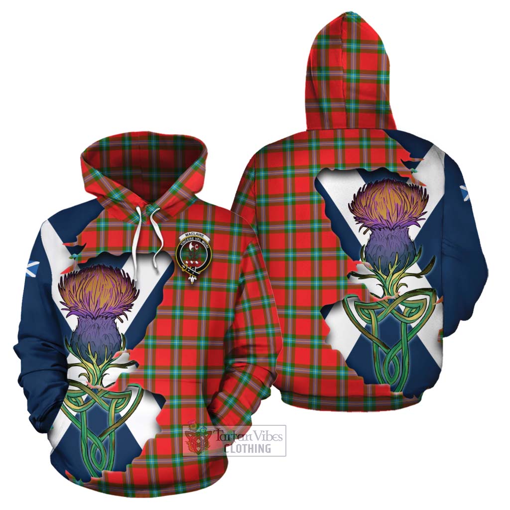 Tartan Vibes Clothing MacLaine (McLaine) Tartan Family Crest Cotton Hoodie Scottish Thistle Celtic Inspired