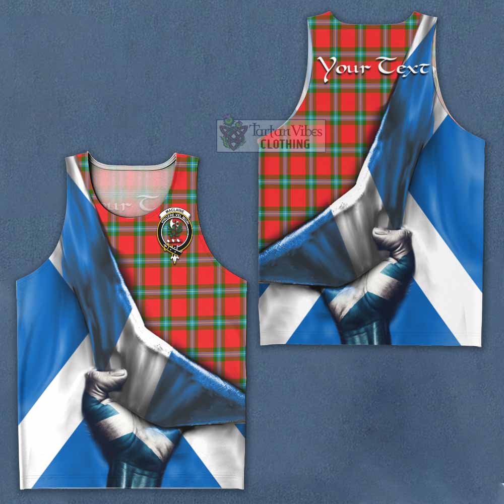 Tartan Vibes Clothing MacLaine (McLaine) Tartan Men's Tank Top with Family Crest Scotland Patriotic Style