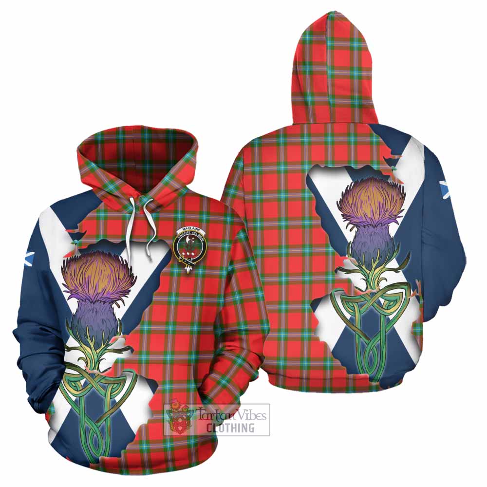 Tartan Vibes Clothing MacLaine (McLaine) Tartan Family Crest Hoodie Scottish Thistle Celtic Inspired