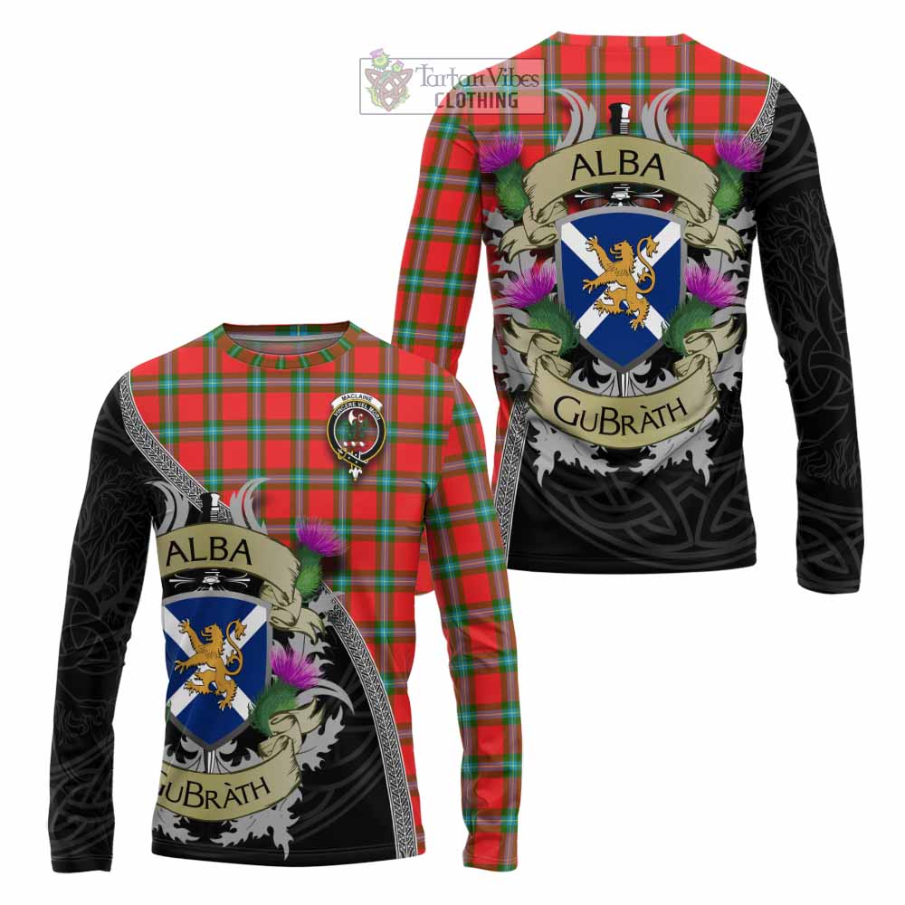 Tartan Vibes Clothing MacLaine (McLaine) Tartan Family Crest Long Sleeve T-Shirt Lion Rampant Royal Thistle Shield Celtic Inspired