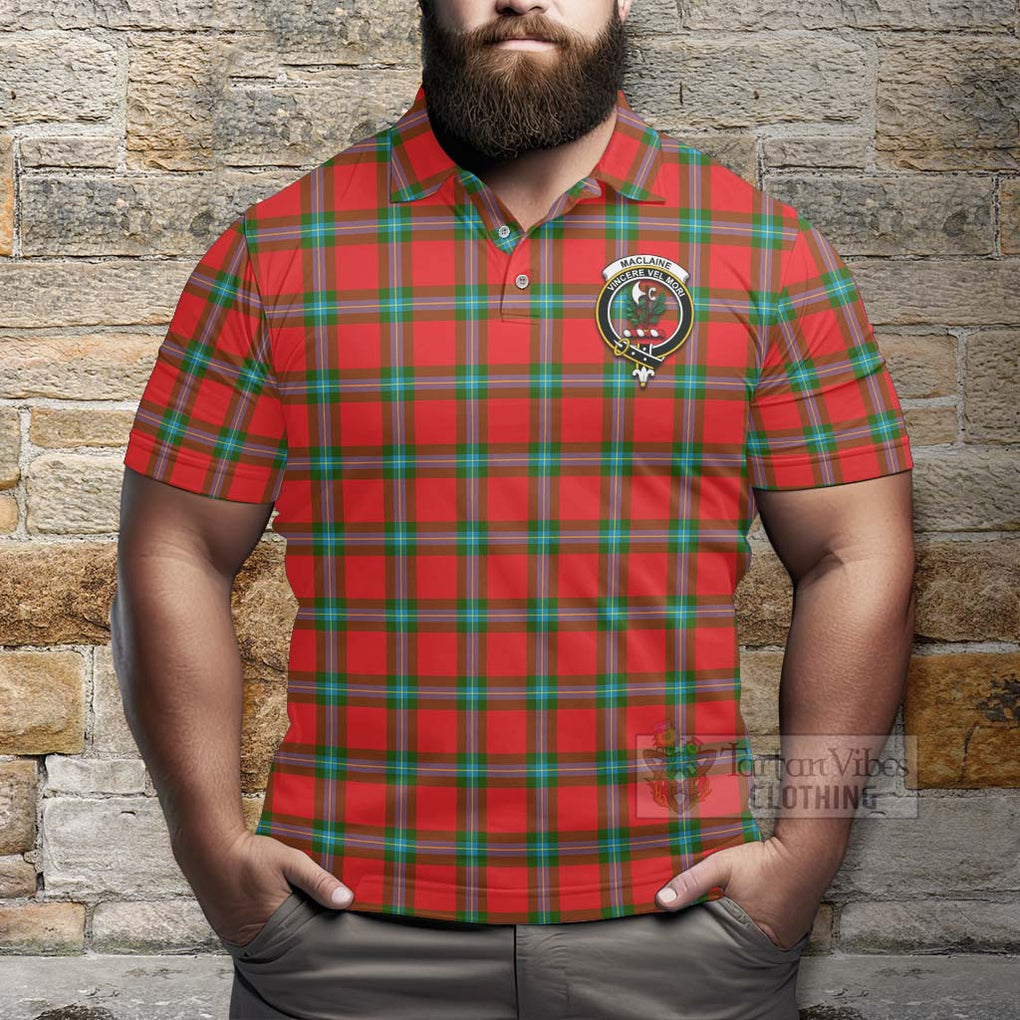 Tartan Vibes Clothing MacLaine (McLaine) Tartan Polo Shirt with Family Crest Celtic Skull Style
