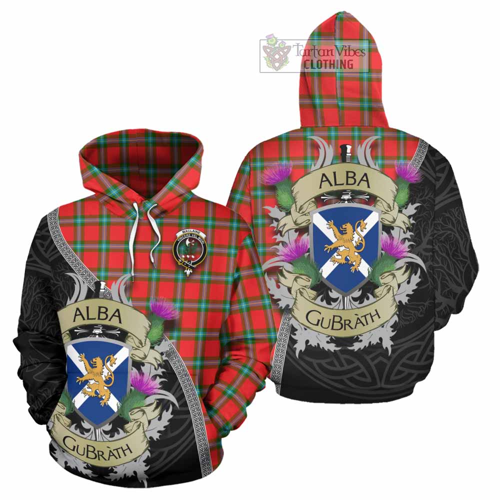 Tartan Vibes Clothing MacLaine (McLaine) Tartan Family Crest Hoodie Lion Rampant Royal Thistle Shield Celtic Inspired