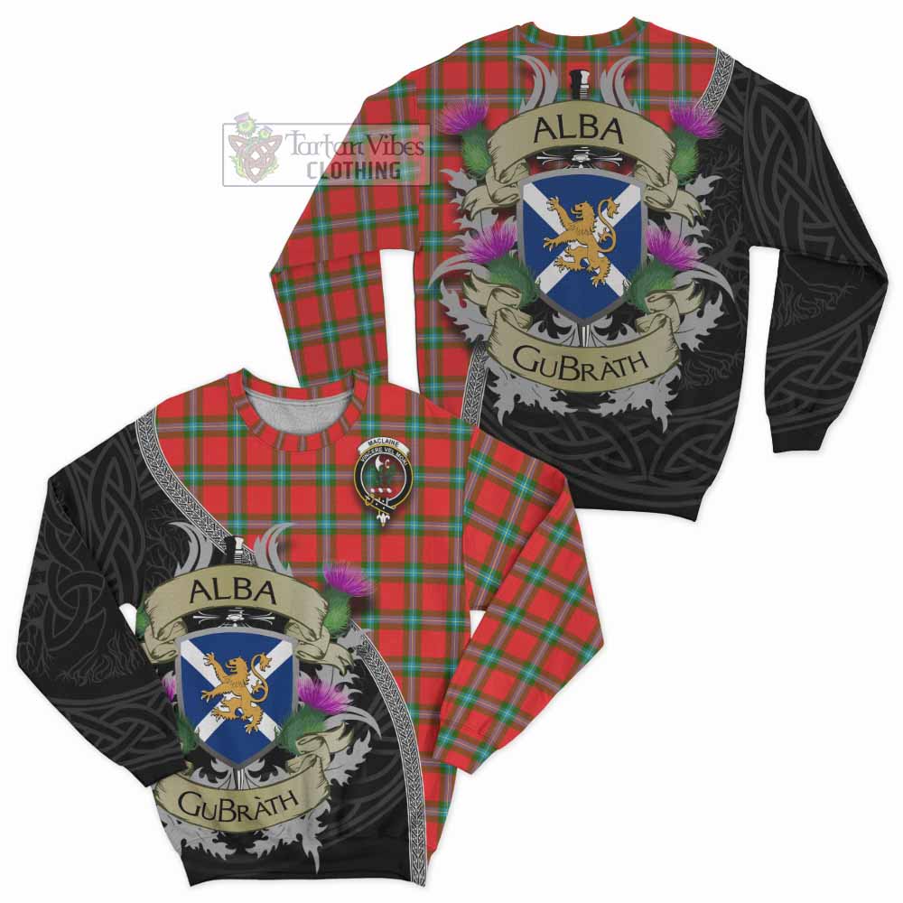 Tartan Vibes Clothing MacLaine (McLaine) Tartan Family Crest Sweatshirt Lion Rampant Royal Thistle Shield Celtic Inspired