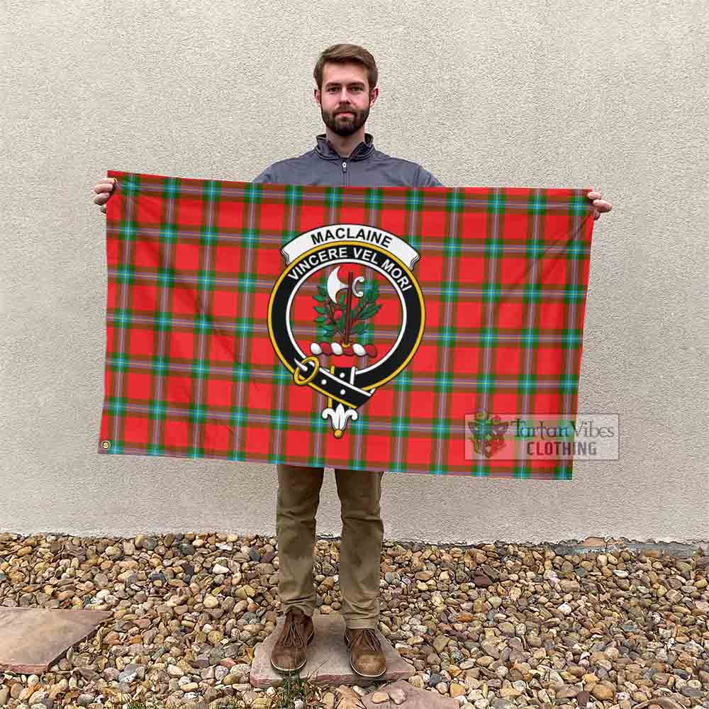 Tartan Vibes Clothing MacLaine (McLaine) Tartan House Flag with Family Crest