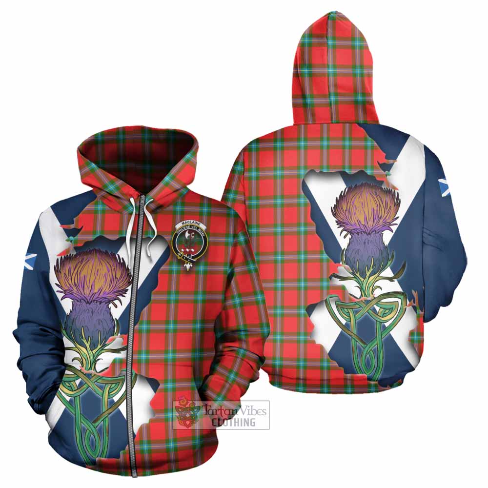 Tartan Vibes Clothing MacLaine (McLaine) Tartan Family Crest Hoodie Scottish Thistle Celtic Inspired