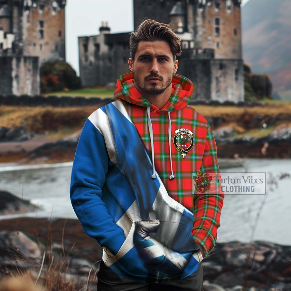 Tartan Vibes Clothing MacLaine (McLaine) Tartan Cotton Hoodie with Family Crest Scotland Patriotic Style