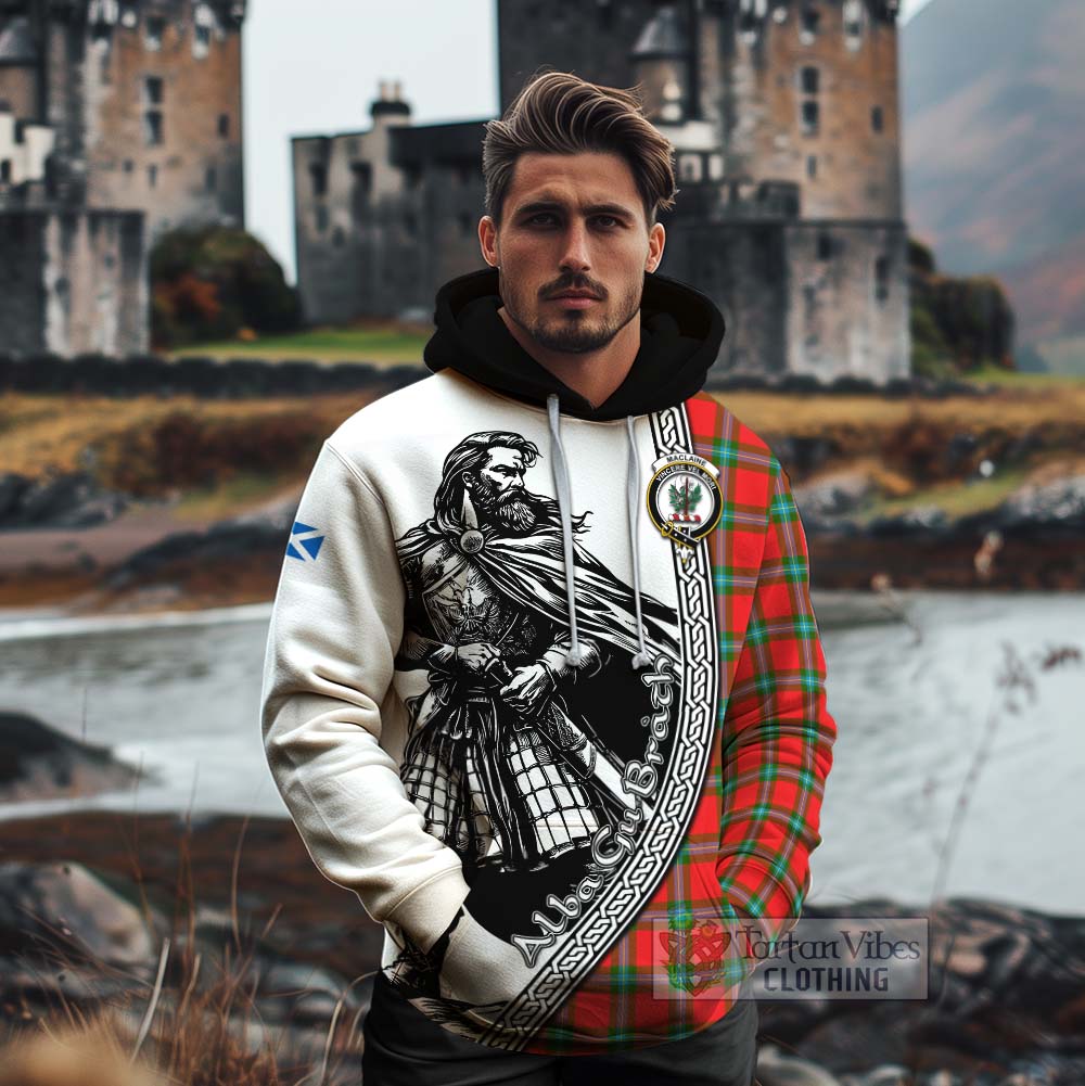 Tartan Vibes Clothing MacLaine (McLaine) Tartan Clan Crest Cotton Hoodie with Highlander Warrior Celtic Style