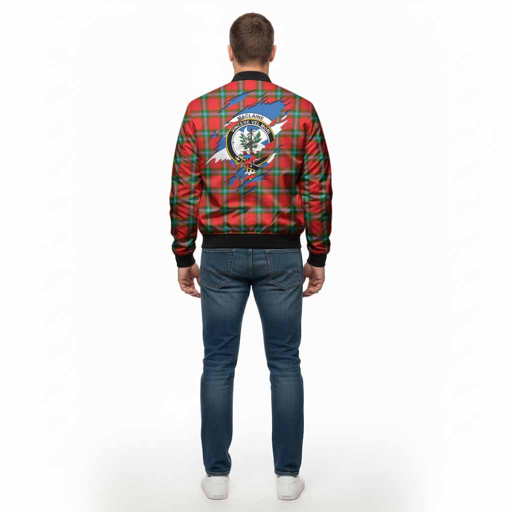 MacLaine (McLaine) Clan Crest In Me Tartan Bomber Jacket Scotland Flag Style