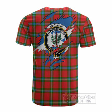MacLaine (McLaine) Clan Crest In Me Tartan Cotton T-shirt Scotland Flag Style