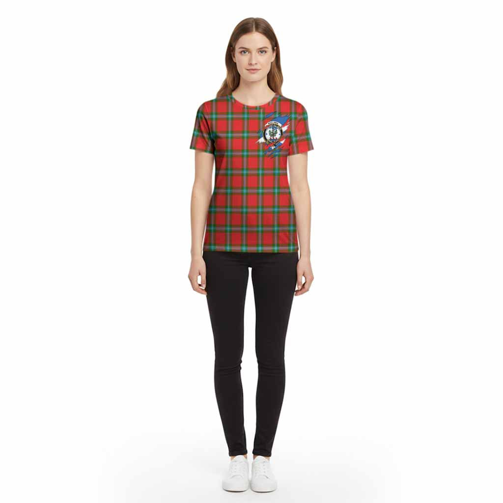 MacLaine (McLaine) Clan Crest In Me Tartan Cotton T-shirt Scotland Flag Style