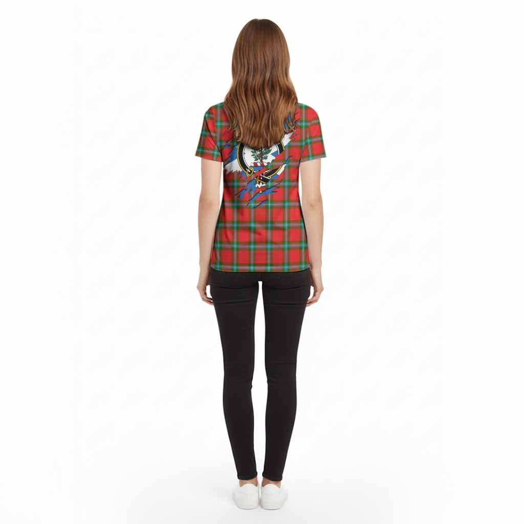 MacLaine (McLaine) Clan Crest In Me Tartan Cotton T-shirt Scotland Flag Style